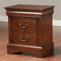 Alpine Furniture West Haven 2 Drawer Nightstand, Cappuccino - 24 X 15.5 X 21.5 In. 2202